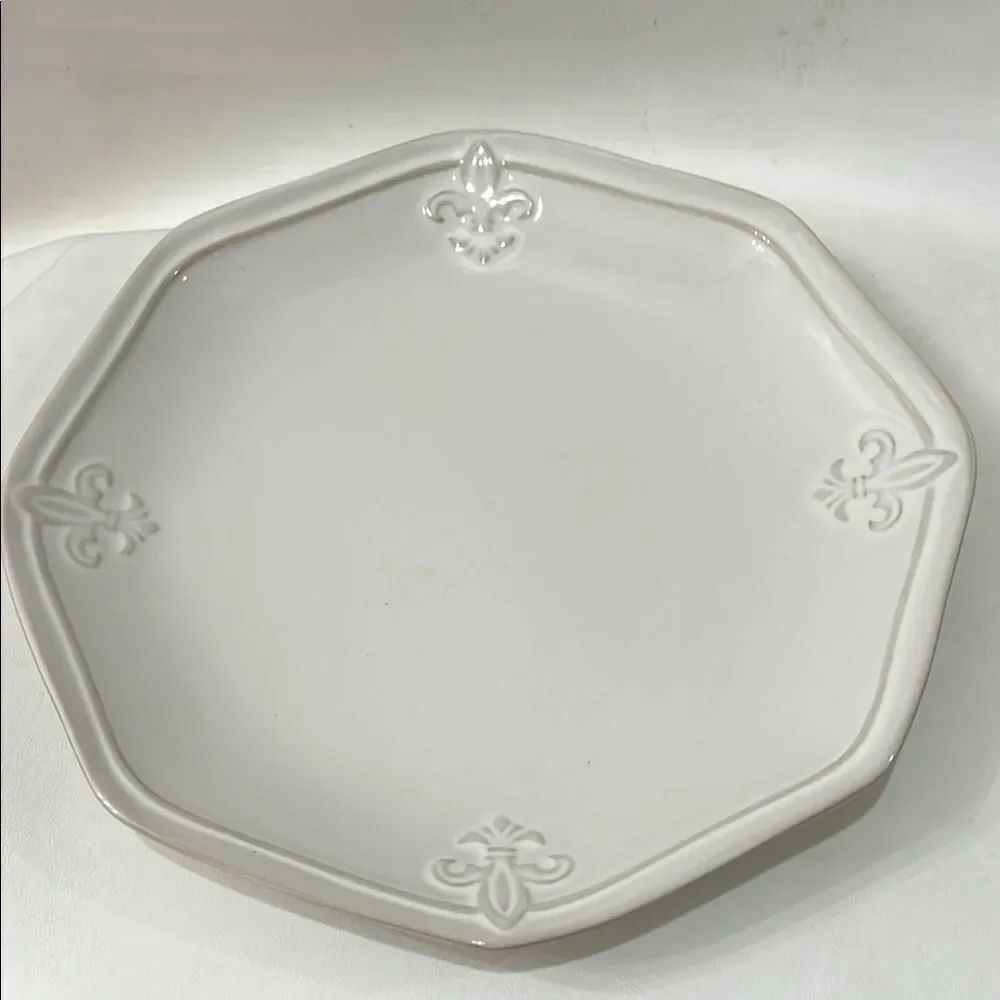 Better Homes And Gardens White Gray Octagonal Dinnerware 10 1/4 in X 1 1/4 Tall